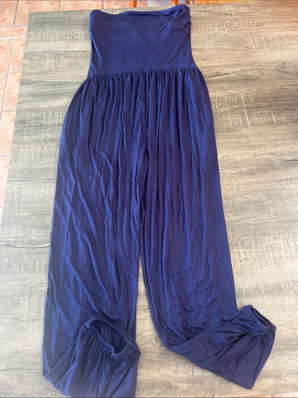 HALARA Strapless Wide-Leg Jumpsuit in Navy